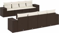 vidaXL 9-delige loungeset met kussens polyrattan bruin