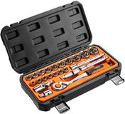 NEO - Dopsleutelset 1/2" - 23-delig - Chroom-Vanadiumstaal