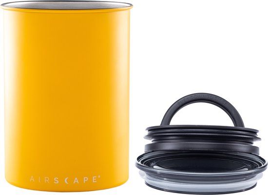 Planetary Design Airscape Koffiebonen Container - 500g - Mat Geel - Luchtdicht - RVS