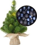 Billiet - Vanlaere Mini sapin de Noël artificiel - H45 cm - bleu foncé