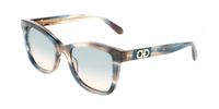 Ferragamo SF2108S Striped sand blue 54/19/145 Vrouwen Zonnebril