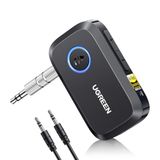 UGREEN Aux Bluetooth 6.0 auto-adapter met LDAC-decodering, Hi-Res Audio Gold Standard-certificering, 17 uur batterijduur, Jack Bluetooth-ontvanger voor autoradio/stereosysteem/headset