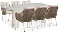 Lifestyle Garden Furniture Tuinset 6 personen 240 cm Rope Taupe Dining loungeset Inclusief kussen Ja