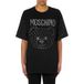 Moschino T-shirt en jersey biologique avec Teddy en cristal Noir Taille : XS