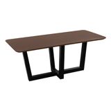 QUVIO Eettafel Sofia - Rechthoekig - W-Poot - FSC®-gecertificeerd mangohout - 180x90 cm - Bruin