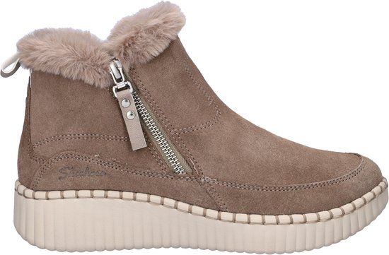 Skechers Wilshire Blvd - Fresh Zip Dames Enkellaarzen - Beige - Maat 41