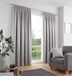 Fusion - Zilveren gordijnen 229 x 183 cm (b x l) - 100% katoen - 2x panelen - Potloodplooi gordijnen in zilvergrijs - Thermische en geluiddichte gordijnen voor slaapkamer - Lichtgrijze geplooide