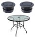Protège-trous de table de terrasse pour parasol, 2 pièces, noir, ABS