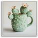 Mauro Ferretti Tableau Toile laquée avec cadre Cactus Jar -c 40×2,8×40 cm