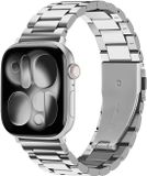 Selected by GSMpunt.nl SBG RVS Schakel Bandje Geschikt voor Apple Watch 1/2/3/4/5/6/7/8/9/10/11/SE/Ultra - 49/46/45/44/42MM - Roestvrij Staal Horlogebandje Zilver