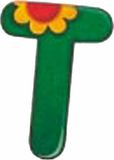 Selecta Spielzeug, Lettre alphabétique T, décoration pour chambre d'enfant, jouet en bois, bois, 8 cm, numéro d'article 60920