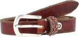 b.belt Leren riem Tia Topaz 25mm Slim Belt W95 Mid Brown bruine