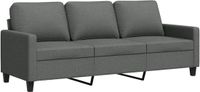 vidaXL Driezitsbank 180 cm stof donkergrijs