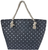 Strandtas Stippen zwart