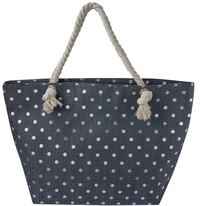 Strandtas Stippen zwart