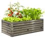 Jardinière en acier galvanisé - Jardinière haute pour jardin - Fond ouvert - Convient pour l'extérieur - Grande taille