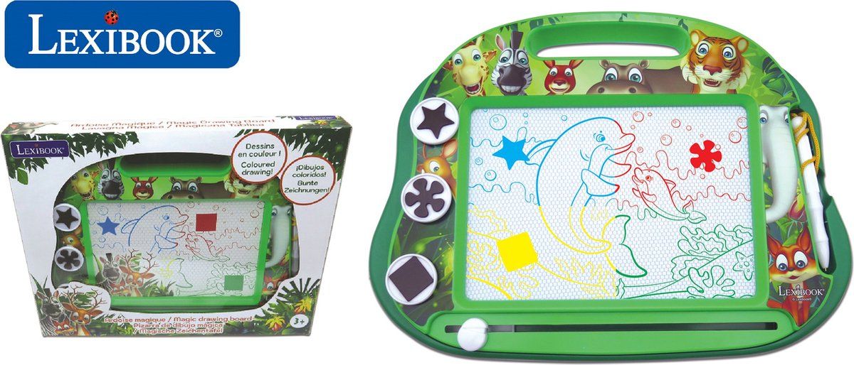 Lexibook Veelkleurige magnetische magisch dieren tekentafel - groen - CRANX550