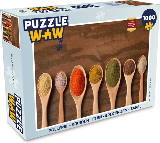 MuchoWow Puzzel Pollepel - Kruiden - Eten - Specerijen - Tafel - Legpuzzel - Puzzel 1000 stukjes volwassenen - Sinterklaas cadeautjes - Sinterklaas voor grote kinderen