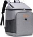 Lifewit Sac à dos isotherme 26L - Grand sac à dos de pique-nique - Anti-fuite - Portable - Sac de transport pour hommes femmes - Gris