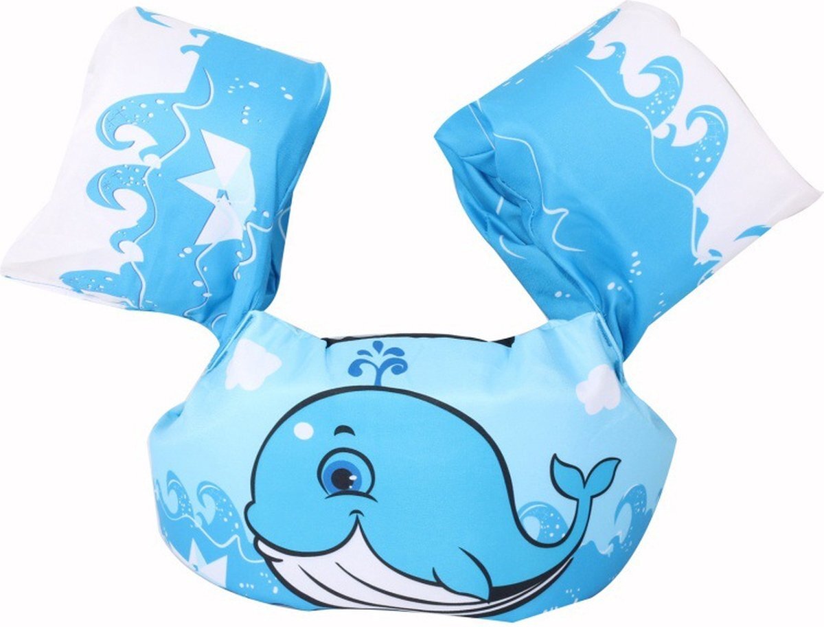 Baby-slofje.nl Zwemvest kinderen - blauw dolfijn - 2-6 jaar - 15-25 kg - veilig zwemmen - reddingsvest