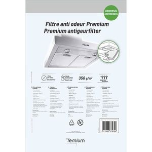 Temium Anti-geur Premium Koolstoffilter 47x57cm Universeel En Snijdbaar