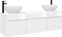 vidaXL Ensemble de meubles de salle de bain 3 pièces Blanc laqué brillant 49 x 44,5 x 66,5 cm