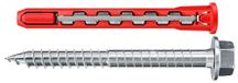 Fischer 50 x HybridPower FUS 10 x 90 verlengde pluggen van nylon en staal | Zeskantschroef met torx-flens