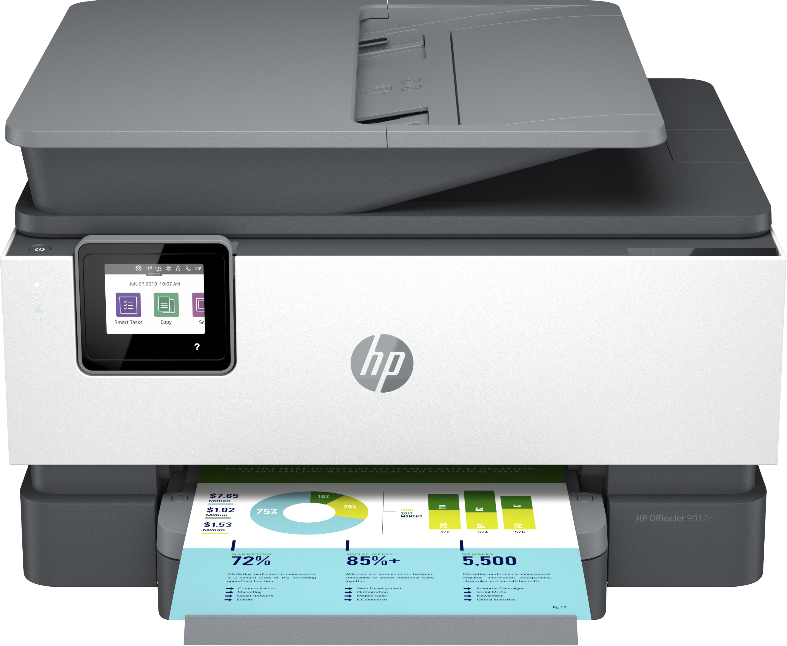 HP OfficeJet Pro HP OfficeJet Pro 9012e All-in-One-printer, Kleur, Printer voor Kleine kantoren, Printen, kopiëren, scannen, faxen, HP+; Geschikt voor HP Instant Ink; Automatische documentinvoer; Dubbelzijdig printen