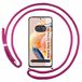 Tumundosmartphone Transparante beschermhoes voor Xiaomi Redmi Note 12 Pro 4G met roze koord, fuchsia