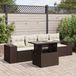 Prolenta Maison Exclusive - Tuinset voor de tuin, bestaande uit 5 delen met kussens, bruin, gemaakt van polyrotan