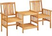 Acacia bois massif chaises de jardin avec table et coussins