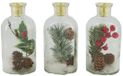 Dijk Natural Collections Kandelaar glas met kerstdeco 8x8x16cm