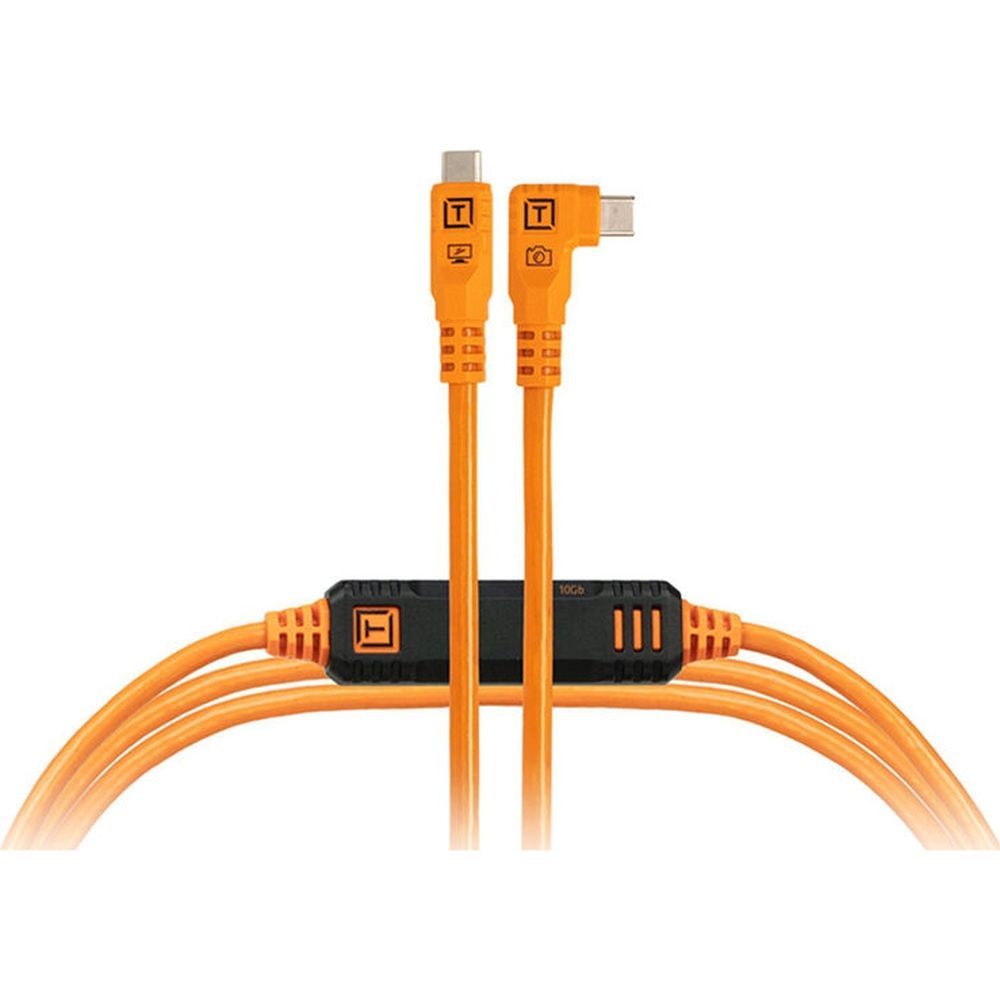 Tether Tools TetherPro Optima 10G USB-C, 1m (Straight to Right) Orange
