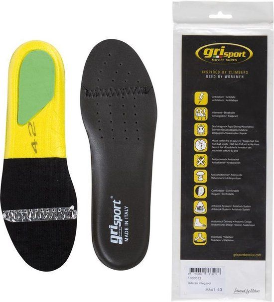 Grisport Inlegzolen Medium - Mannen - Zwart - Maat 47