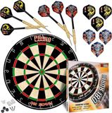 Markenlos Professional Perfection Dartbord van Sisal met 12 Dartpijlen - Metalen Punt Dartbord