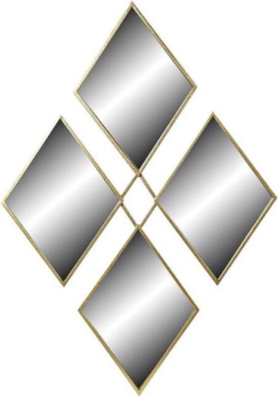 Merkloos DKD Home Decor Square Wall Mirror - Gold Metal Frame (63 x 90 cm)