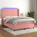 Maison Exclusive - Lit boxspring avec matelas et éclairage LED, rose, 140x190 cm, velours