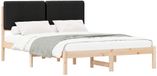 vidaXL Bedframe met Gevoerde Hoofdbord Zwart 150 x 200 cm