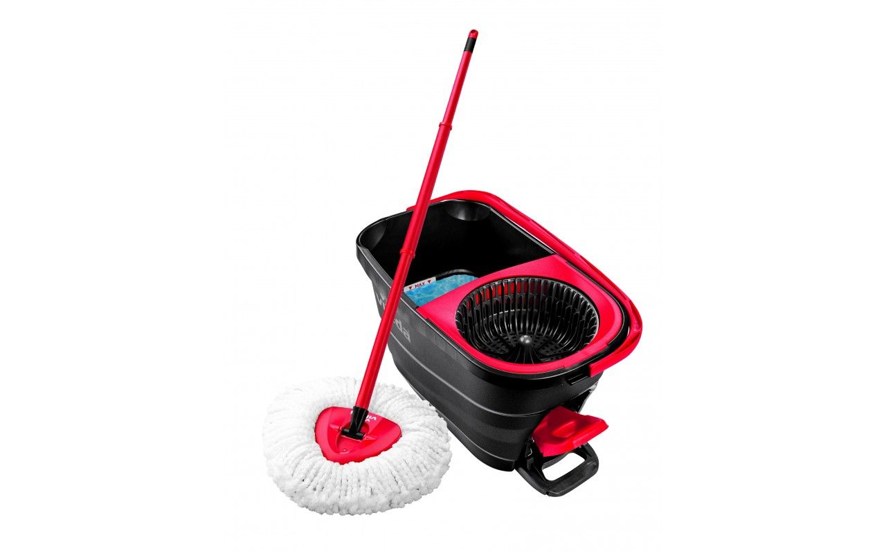 Vileda Turbo Smart Mop with Bucket - Black/Red - Microfibre