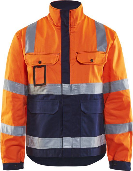 Blåkläder 4023-1804 Parka Werkjas Mannen High Vis Oranje/Marineblauw Polyester L
