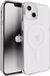 Coverzs Housse en silicone métallique transparent pour iPhone 15 - Housse magnétique - Coque de téléphone antichoc - Coque arrière en TPU avec anneau magnétique - Argent