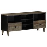 vidaXL meuble TV 100x33x46 cm bois de manguier massif noir