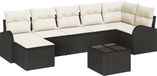 vidaXL Tuinbank Set 8-delig Zwart Polyrattan Hoek loungeset
