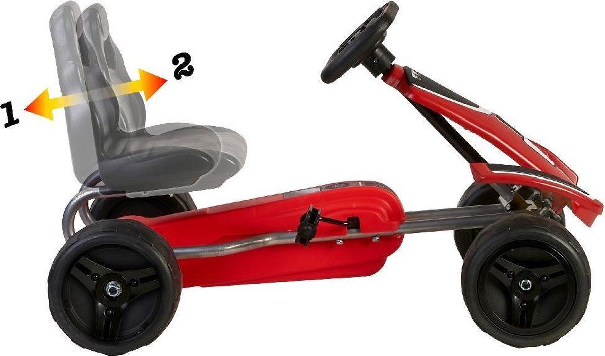 Feber Pedal Kart Skelter - Zwart/Rood - 2021 Model