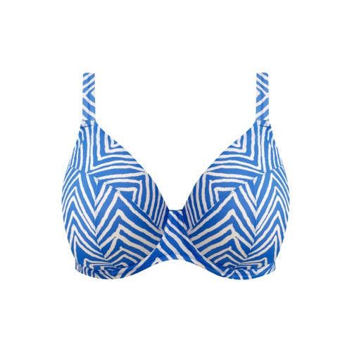 Elomi Fiji Falls blauw/wit niet-voorgevormde beugel bikinitop