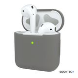 SOONTEC Étui pour AirPods Silicone Gris Housse de Protection pour Apple AirPods 1ère et 2ème Génération
