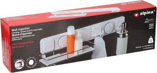 Alpina Wandorganizer met zuignappen - 8711252901442