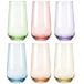 Glasmark Krosno 1992 Water-, sap- en cocktailglazen, 430 ml, set van 6 stuks, transparant, meerkleurig, hoge glazen set voor thuis en horeca