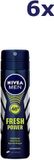 Nivea Men Deodorant - Fresh Power - 6 x 150 ml - Voordeelverpakking