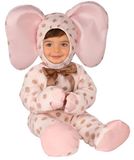Rubies Happy Olifantenkostuum voor baby's van 1 tot 2 jaar, roze olifant, muts met super oren en sokken, origineel Halloween, Kerstmis, carnaval en verjaardag.